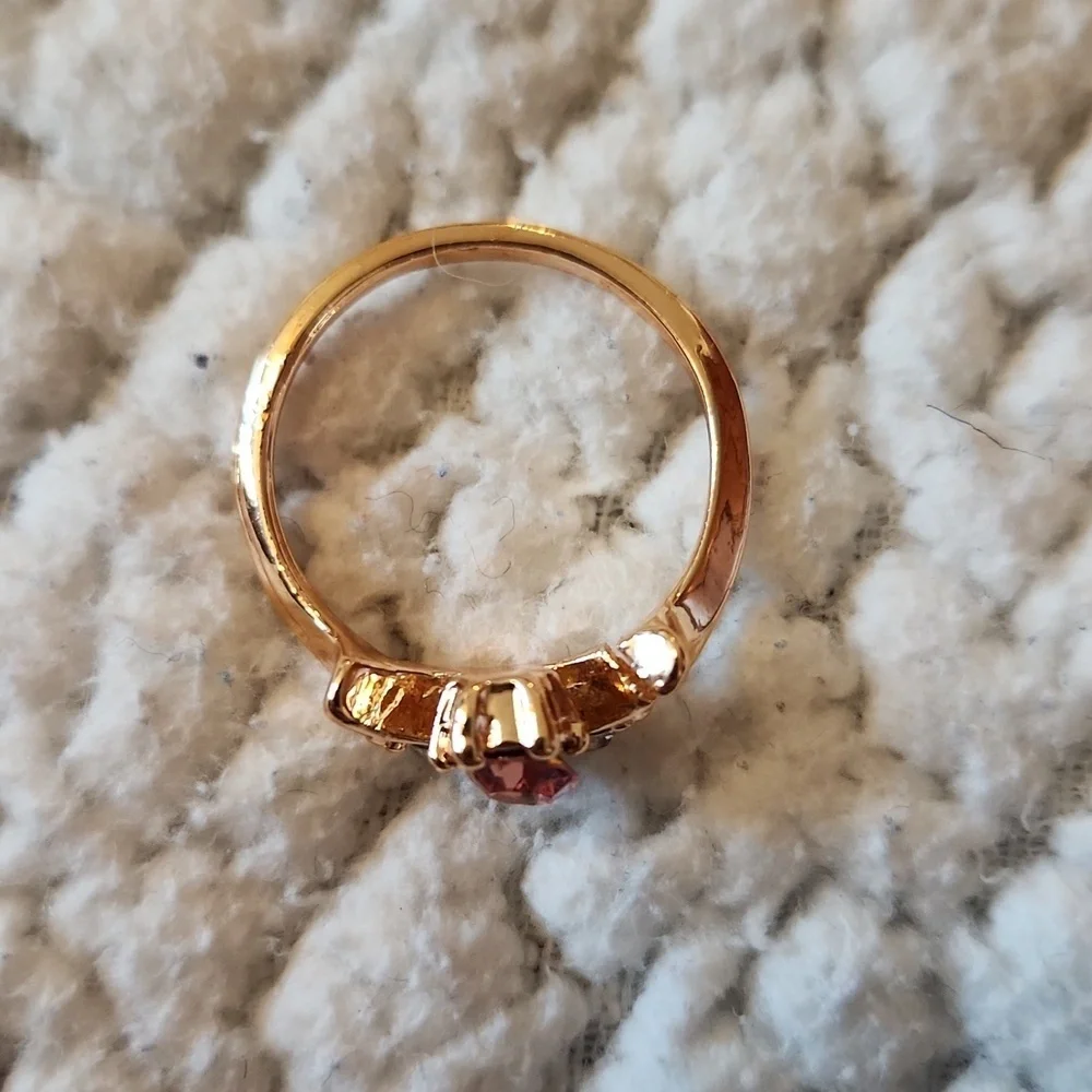 Mod Lily Faux Rose Gold Ruby CZ Ring